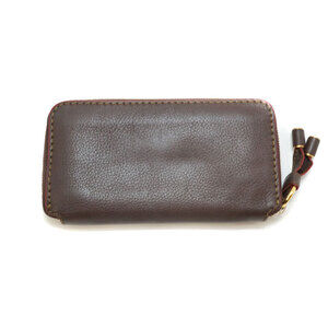 Chloe wallet leather round zipper Marcie brown long